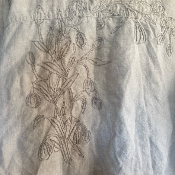 J. Jill Natural Beige Embroidered Linen Jacket xl - Picture 8 of 8